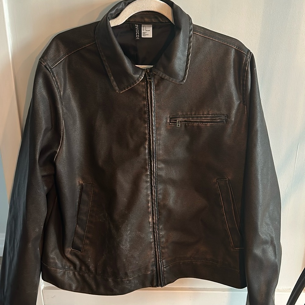 Chocolate Brown Faux Leather Jacket